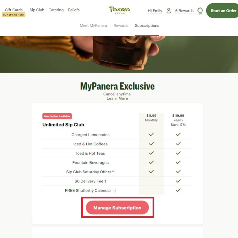 How can I switch my Unlimited Sip Club Plan?