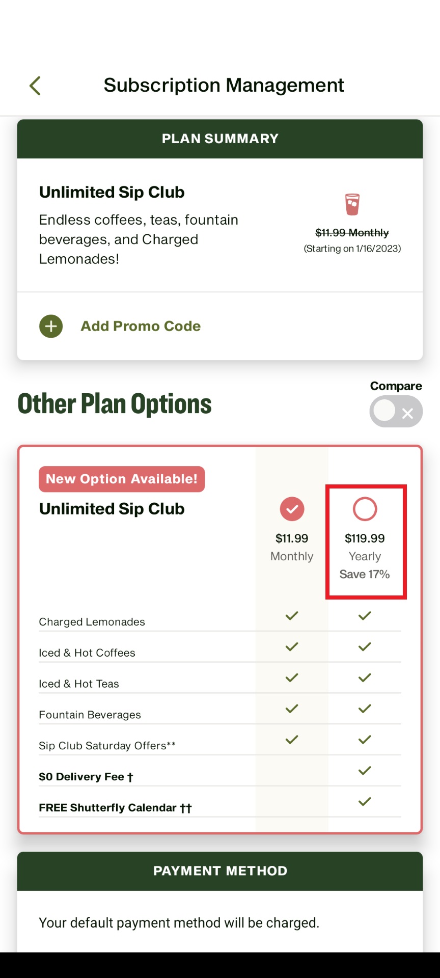 How can I switch my Unlimited Sip Club Plan?